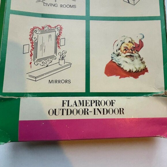 Set of 2 Vintage Christmas Tinsel Garland Italian Gold White 36 feet In Box - Picture 8 of 11